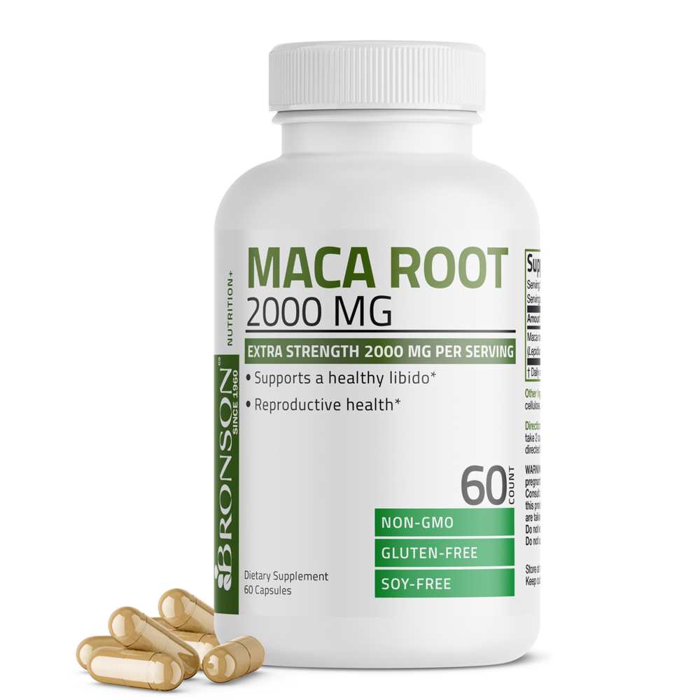 Bronson Vitamins Maca Root Extra Strength - 2,000 Mg 60 Caps