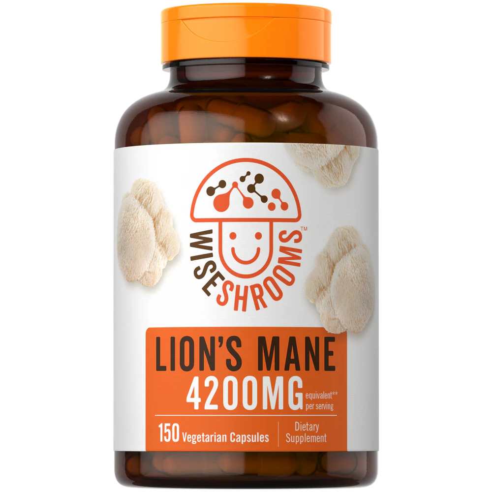 WISE SHROOMS Lions Mane 4200mg per serving | 150 Capsules