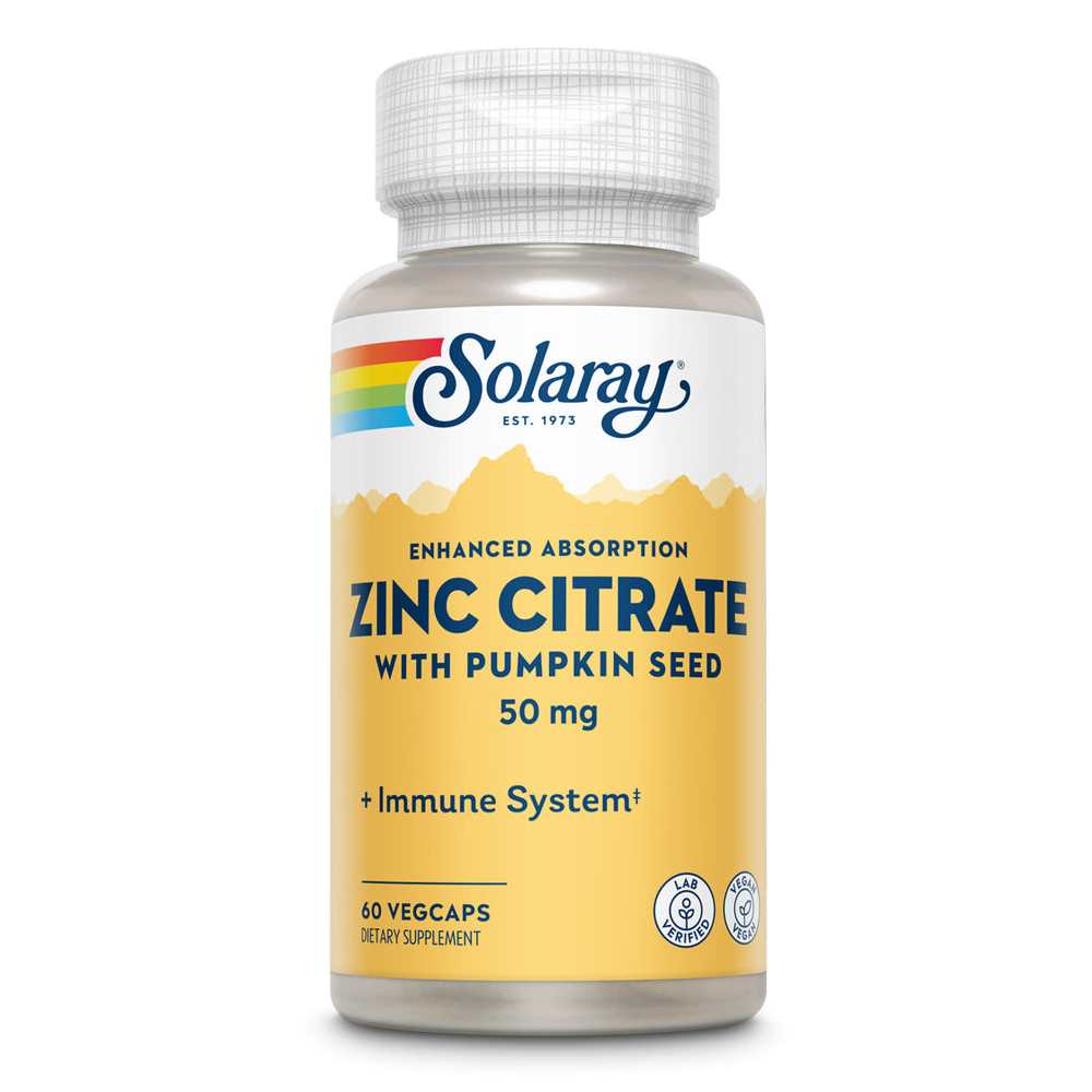 Solaray Zinc Citrate 50mg 60 Caps