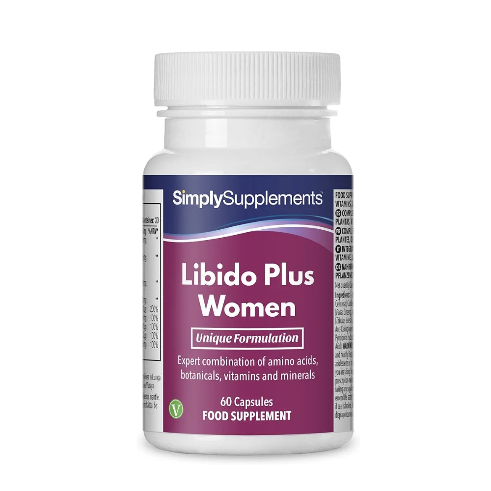 Simply Supplements Libido Plus Women – Expert Formula with Amino Acids, Botanicals, Vitamins & Minerals, 60 Capsules, Food Supplement