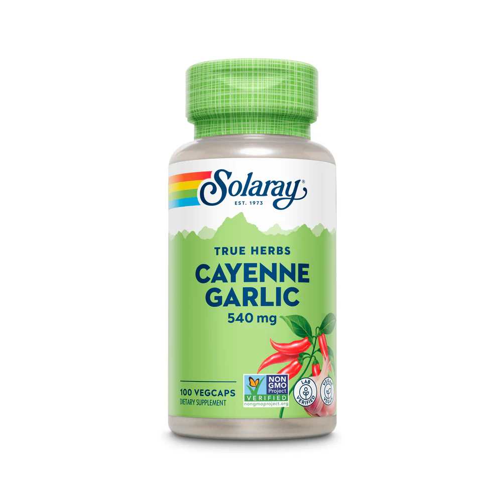 Solaray Cayenne Pepper & Garlic Bulb 540mg 100 Caps
