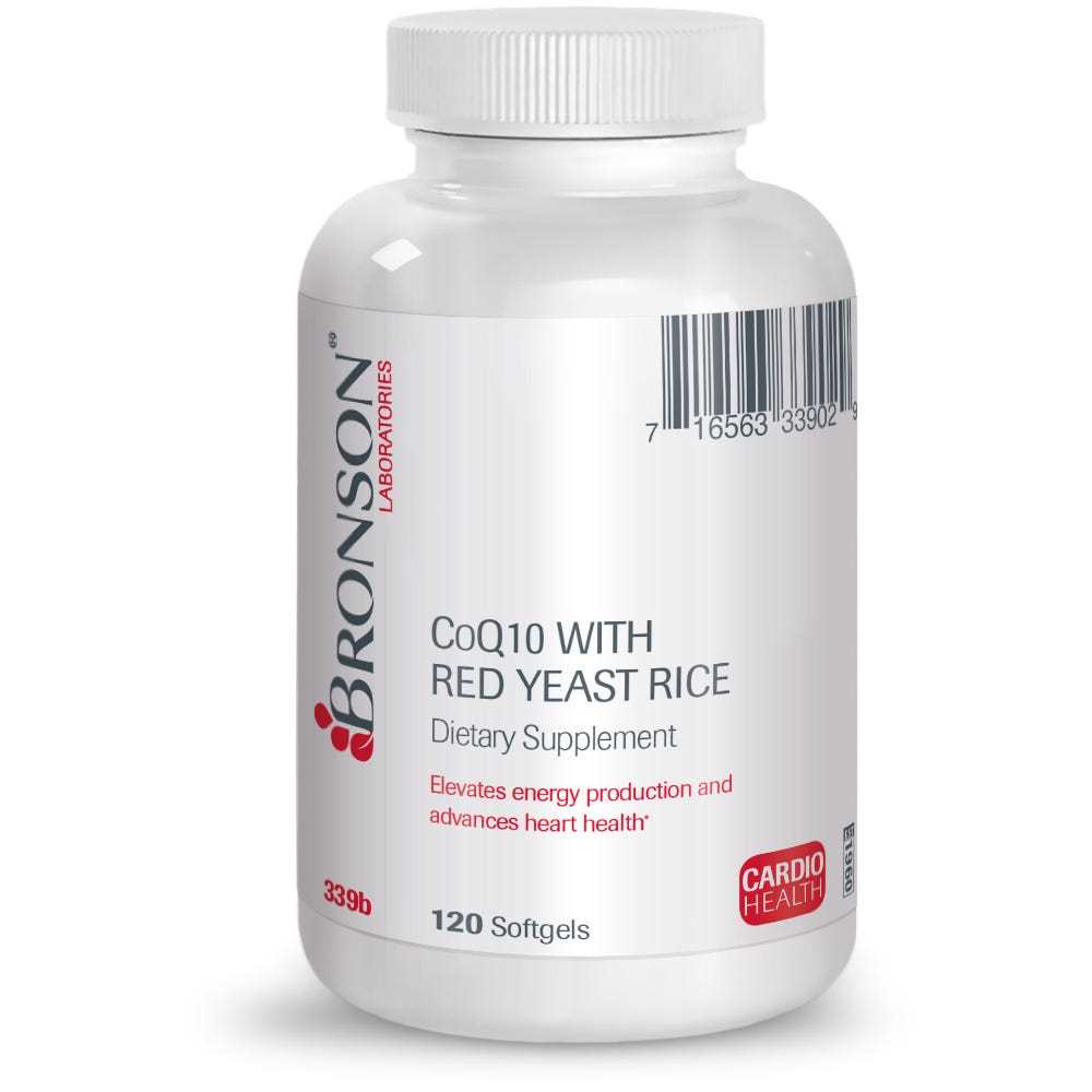 Bronson Vitamins Co Q10 with Red Yeast Rice - 120 Softgels
