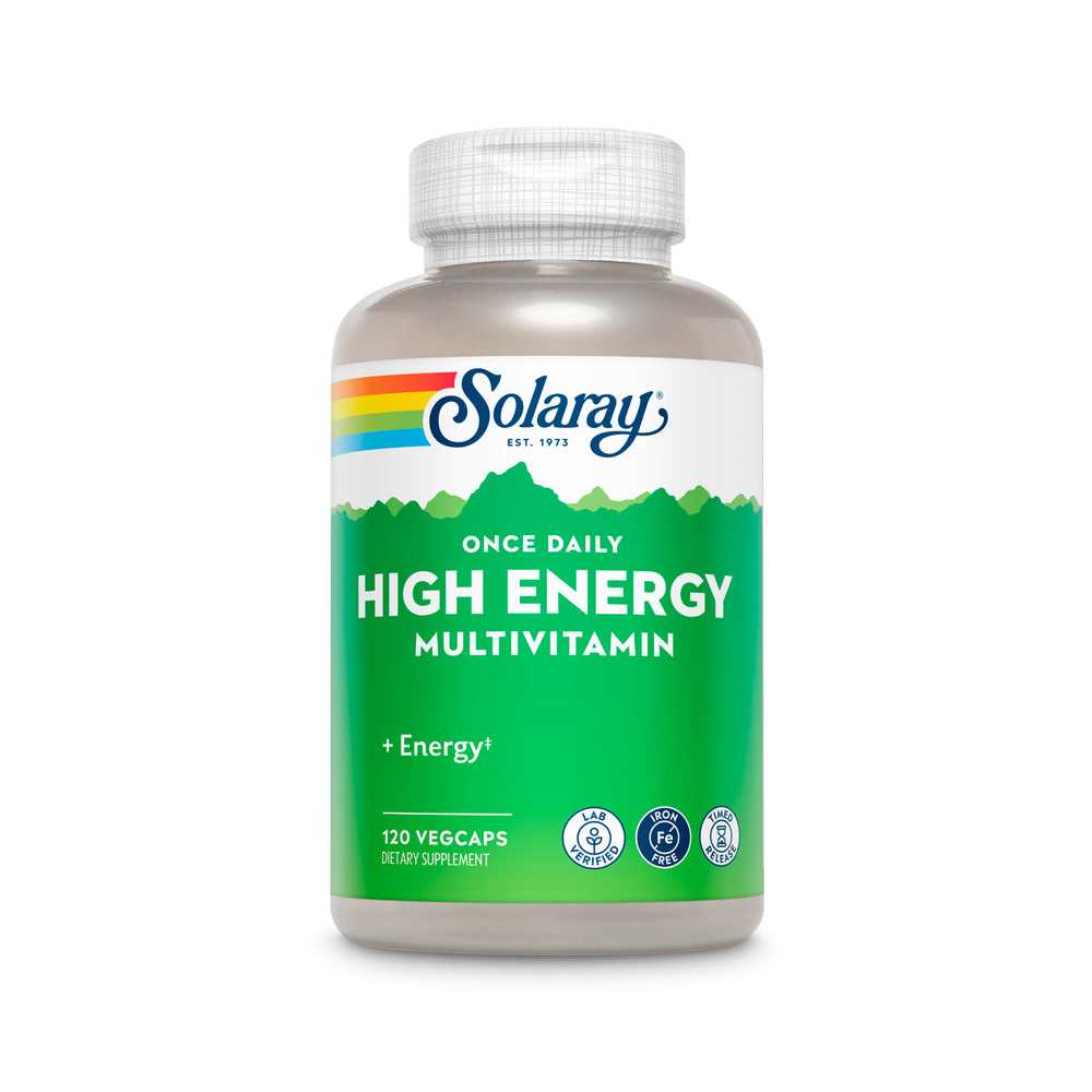 Solaray Once Daily High Energy Multivitamin, Iron-Free 120 Caps