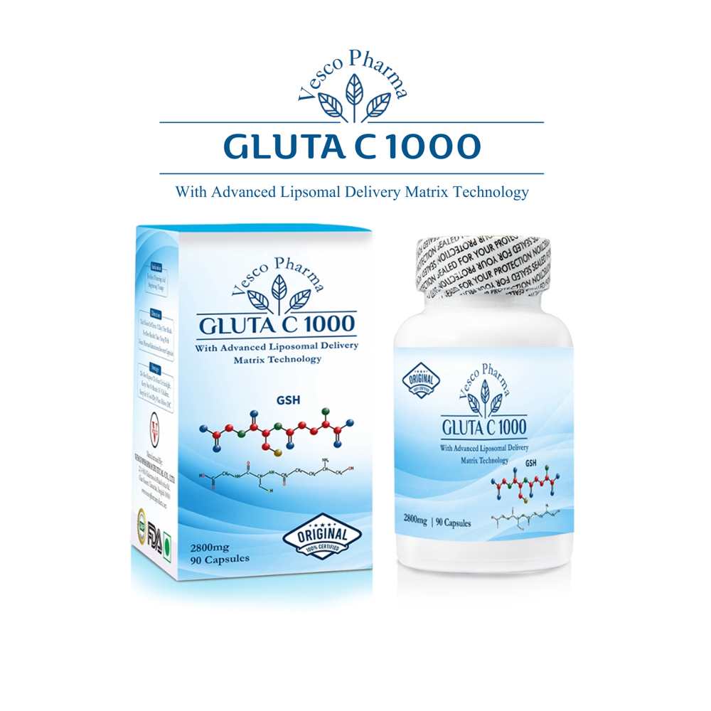 Vesco Pharma Gluta-C 1000 Advanced Glutathione Formula for Skin Health
