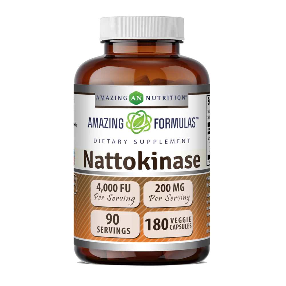 Amazing Formulas Nattokinase 200 Mg (4000 F Us of Enzyme) per Serving 180 Veggie Capsules