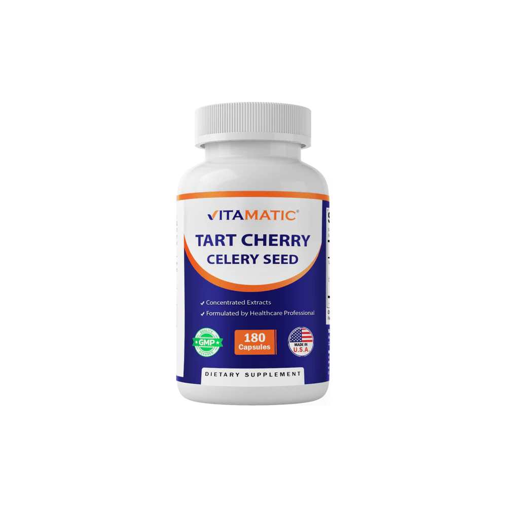 Vitamatic Tart Cherry with Celery Seed - 180 Veg Capsules