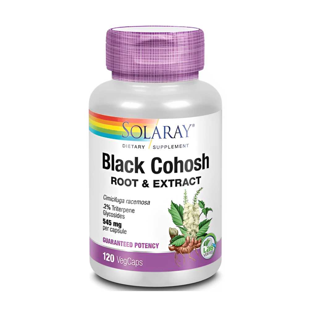 Solaray Black Cohosh Root & Extract 545mg, 120 Capsules, Women's Health Support
