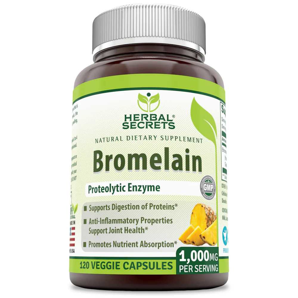 Herbal Secrets Bromelain 1000 Mg 120 Veggie Capsules
