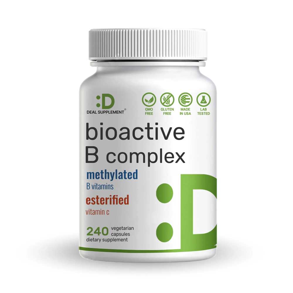 Deal Supplement Bioactive Vitamin B Complex, 240 Veggie Capsules