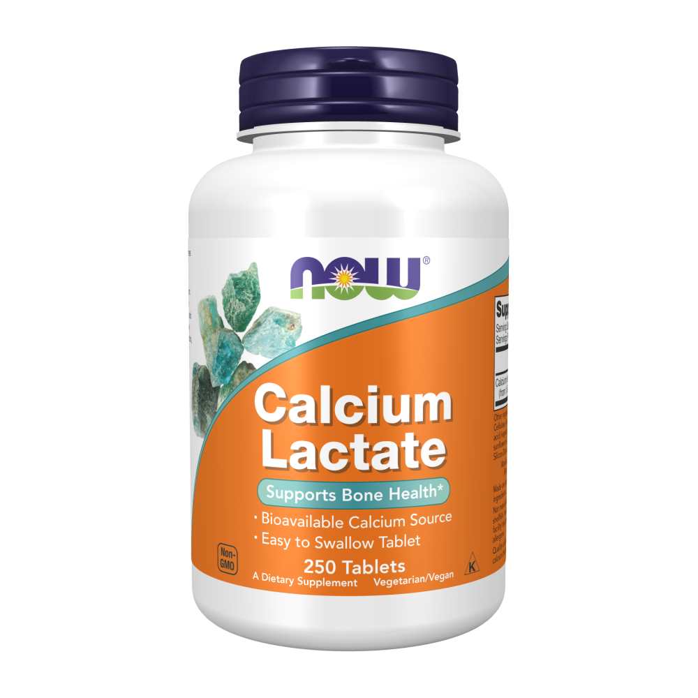 Now Foods Calcium Lactate – Bioavailable Calcium for Bone Health Support – 250 Tablets