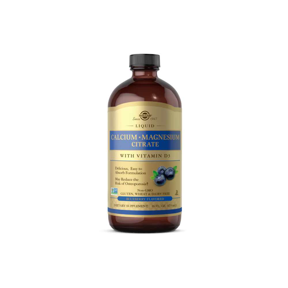 Solgar Liquid Calcium Magnesium Citrate with Vitamin D3 – Blueberry Flavored 473ml