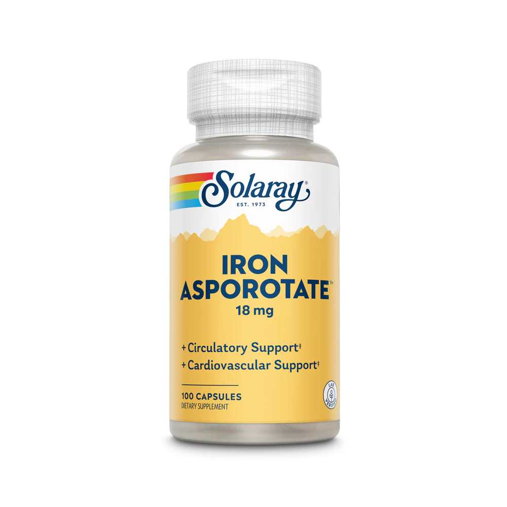 Solaray Iron Asporotate 18mg 100 Caps