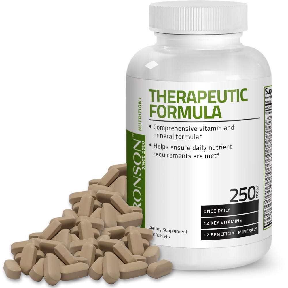 Bronson Vitamins Therapeutic Formula Once Daily Multivitamin - 250 Tablets