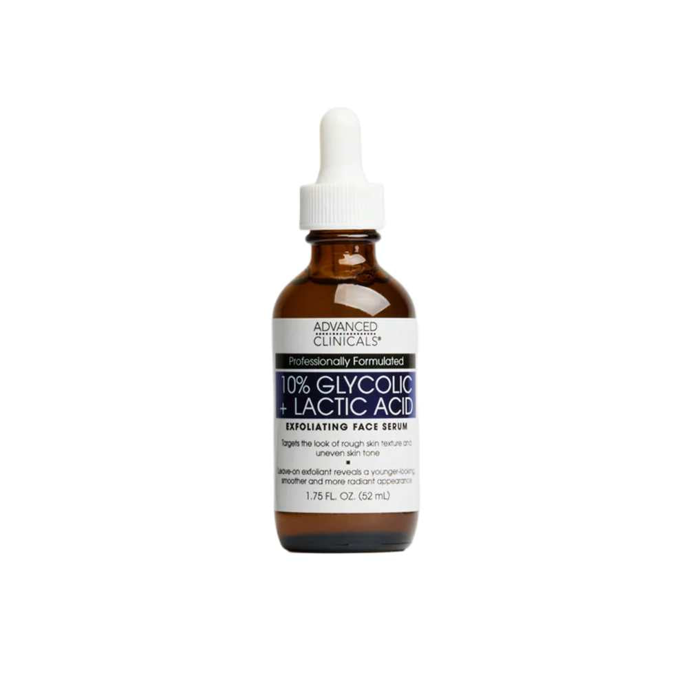 Advanced Clinicals 10% Glycolic Acid + Lactic Acid Face Serum 52ml