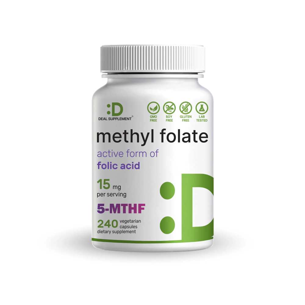 Deal Supplement L Methylfolate 15mg Per Serving, 240 Veggie Capsules