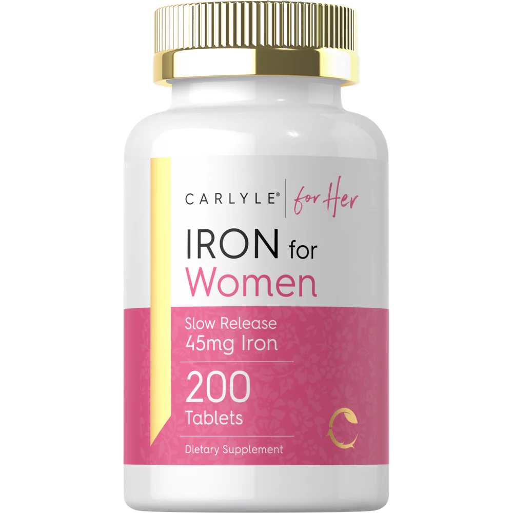Carlyle Nutritionals Iron for Women Slow Release 45mg Iron | 200 Tablets