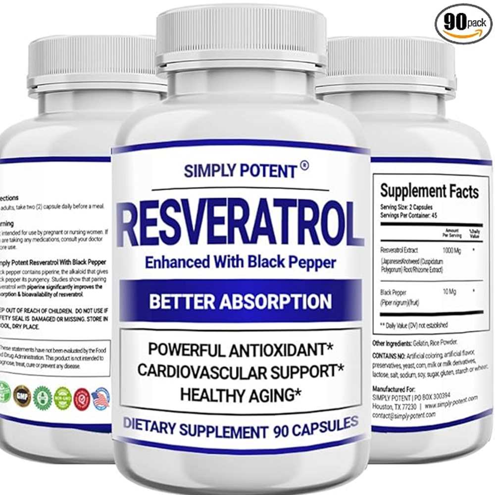 Simply Potent Resveratrol 1000mg 90 Caps