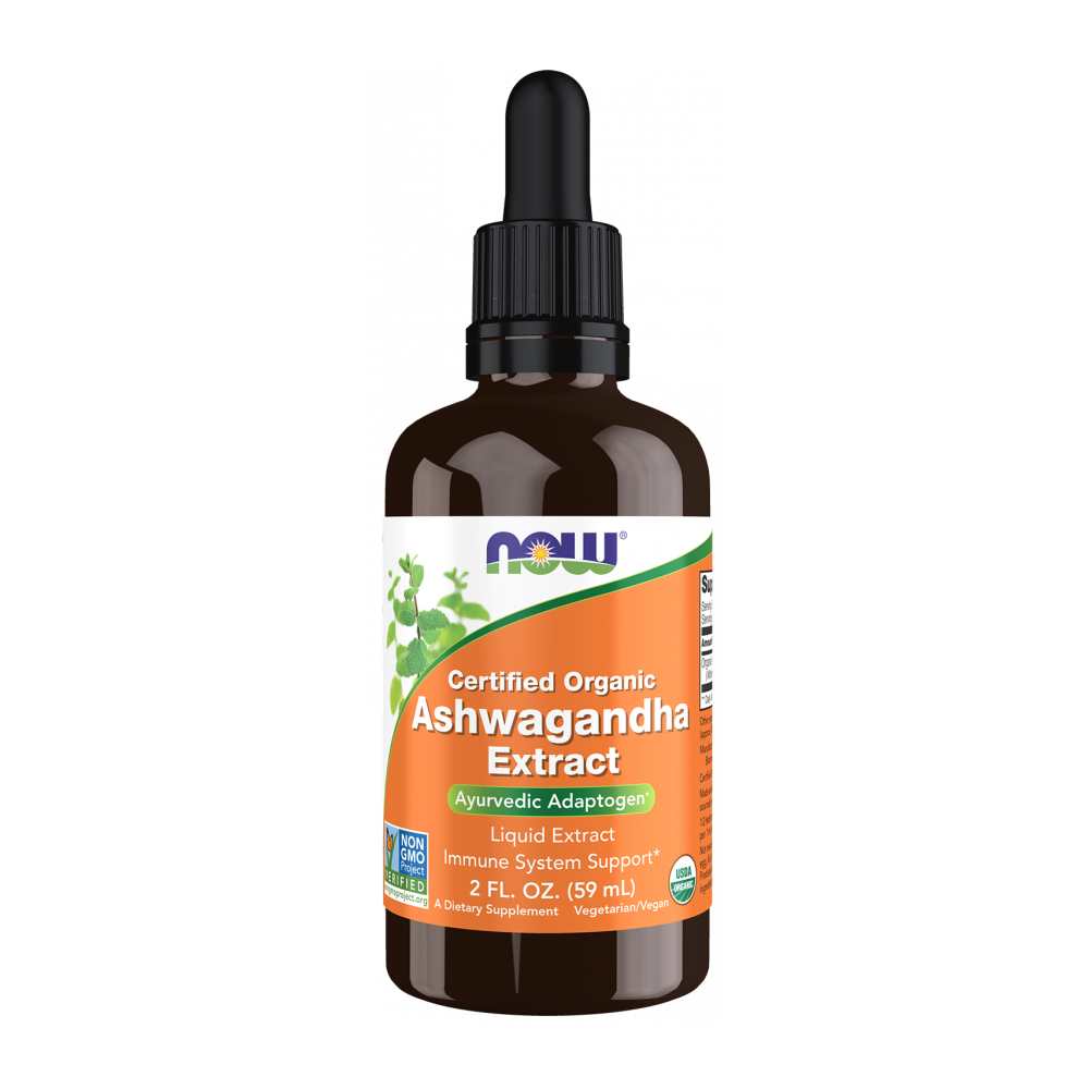Now Foods Certified Organic Ashwagandha Extract – 2 Fl Oz
