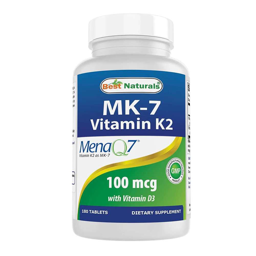 Best Naturals Vitamin K2 (MK7) with D3 (5000 IU Vitamin D3 & 100 mcg Vitamin K2 MK7), 180 Tablets