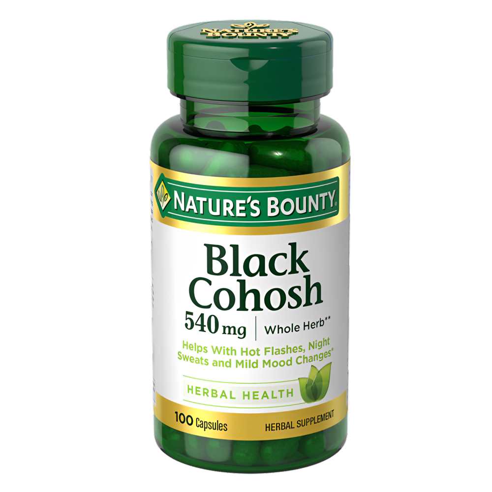 Nature'sBou nty Black Cohosh 540mg – Herbal Support for Menopause Relief, 100 Capsules