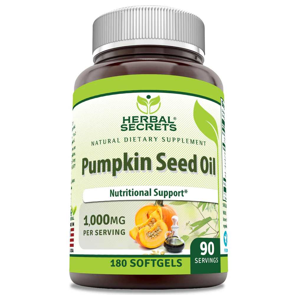 Herbal Secrets Pumpkin Seed Oil 1000 Mg per Serving 180 Softgels