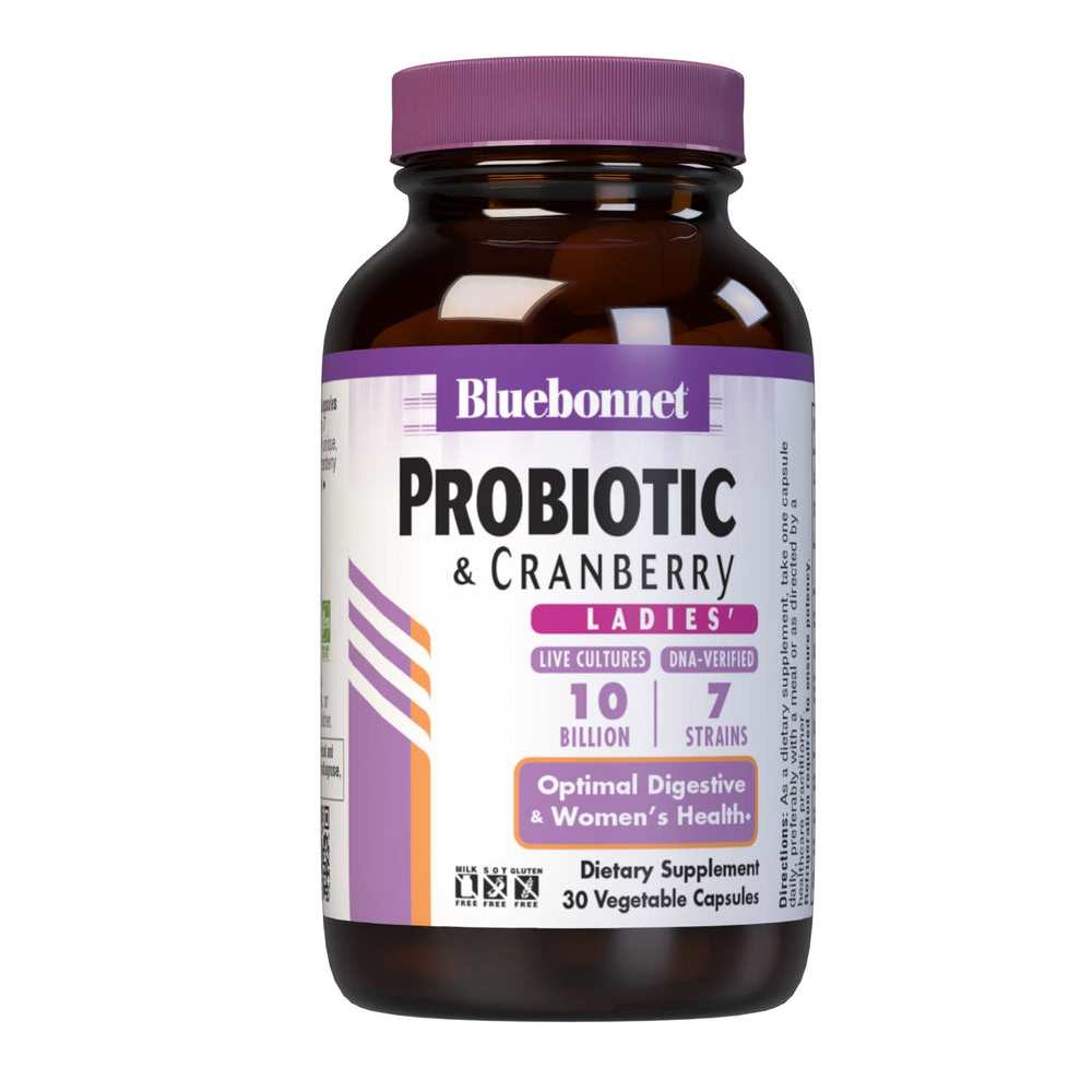 Bluebonnet Nutrition Ladies' Probiotic & Prebiotic 10 Billion & Cranberry 30 Caps