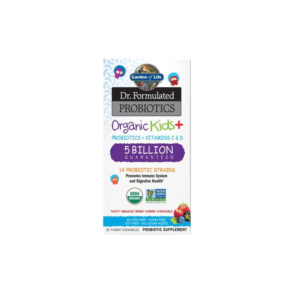 Garden of Life Dr. Formulated Probiotics Organic Kids+ Cooler Berry Cherry 30 Chewables