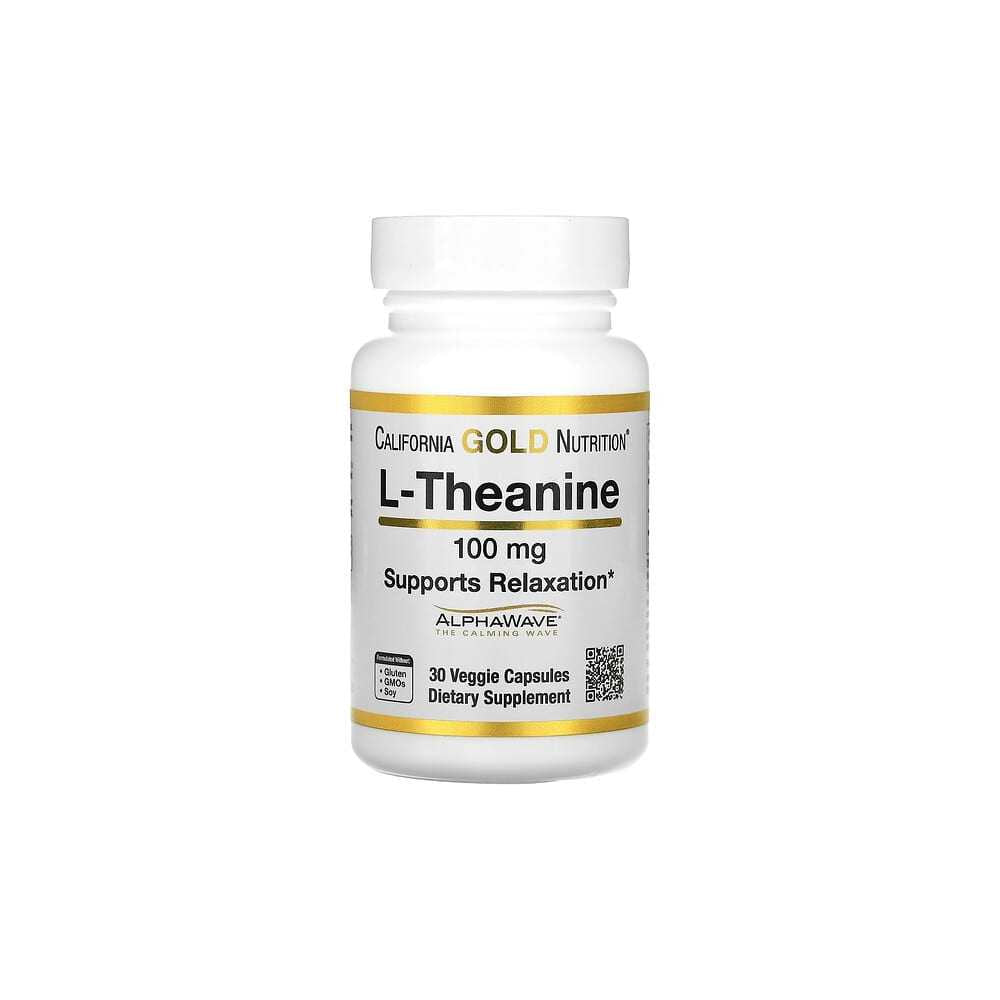 California Gold Nutrition L-Theanine, Featuring AlphaWave, 100 mg, 30 Caps