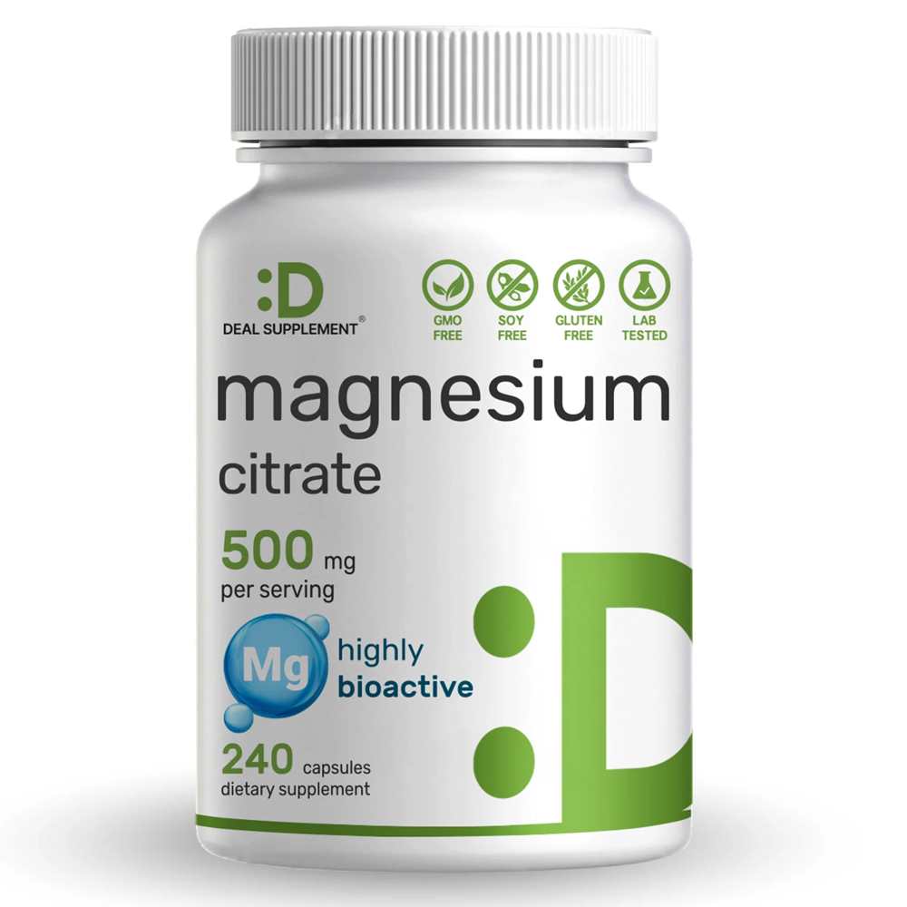 Deal Supplement Magnesium Citrate 500mg, 240 Capsules