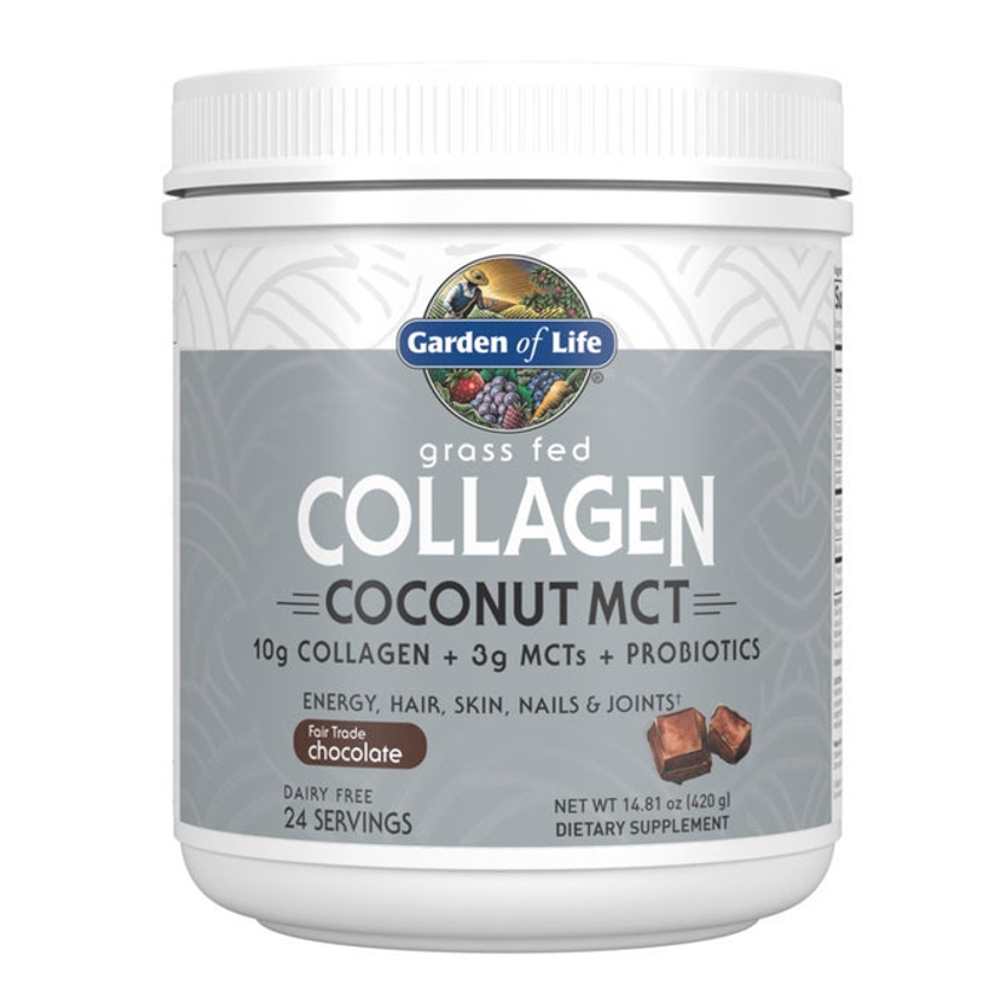 Garden of Life Grass Fed Collagen Coconut Mct Chocolate 14.81oz (420g) Powder