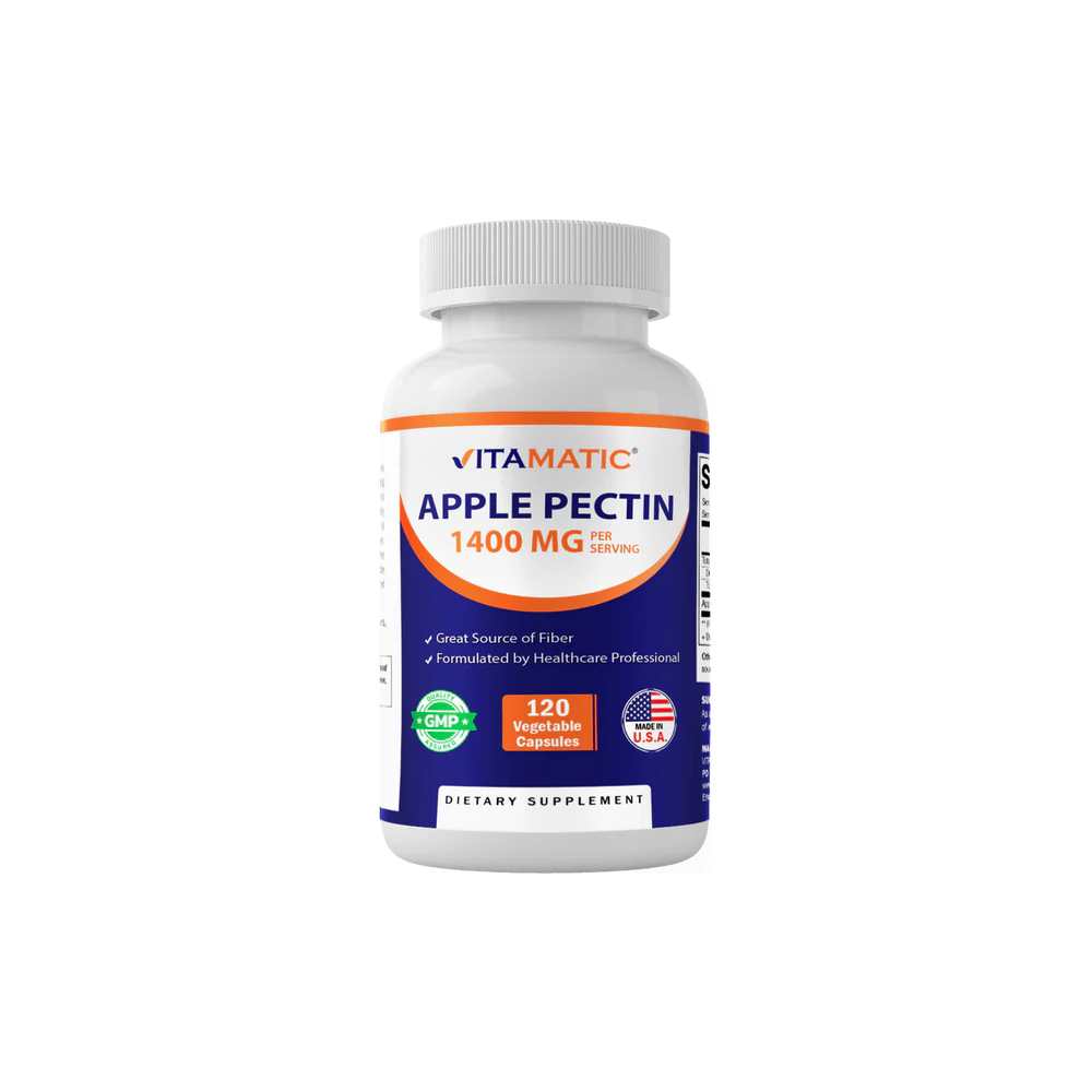 Vitamatic Apple Pectin 1400 mg Per Serving 120 Vegetarian Capsules