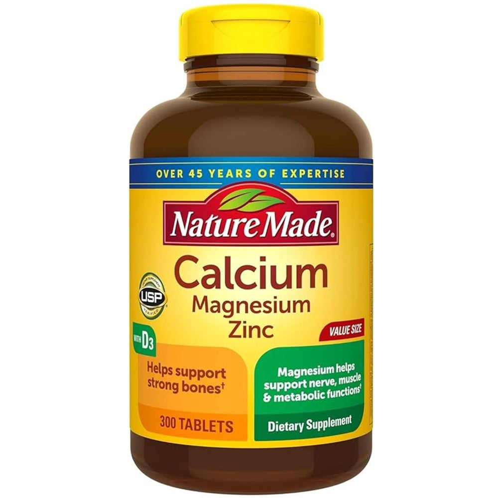 Nature Made Calcium Magnesium Zinc with Vitamin D3 – Bone Strength & Immune Support