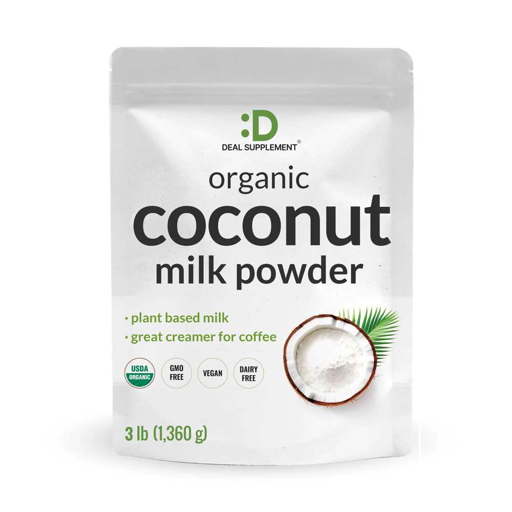 Deal Supplement Unsweetened Organic Coconut Milk Powder, 3lbs