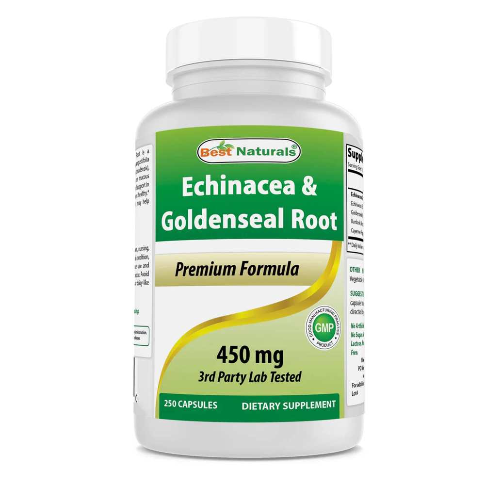 Best Naturals Echinacea Goldenseal 450 mg 250 Capsules