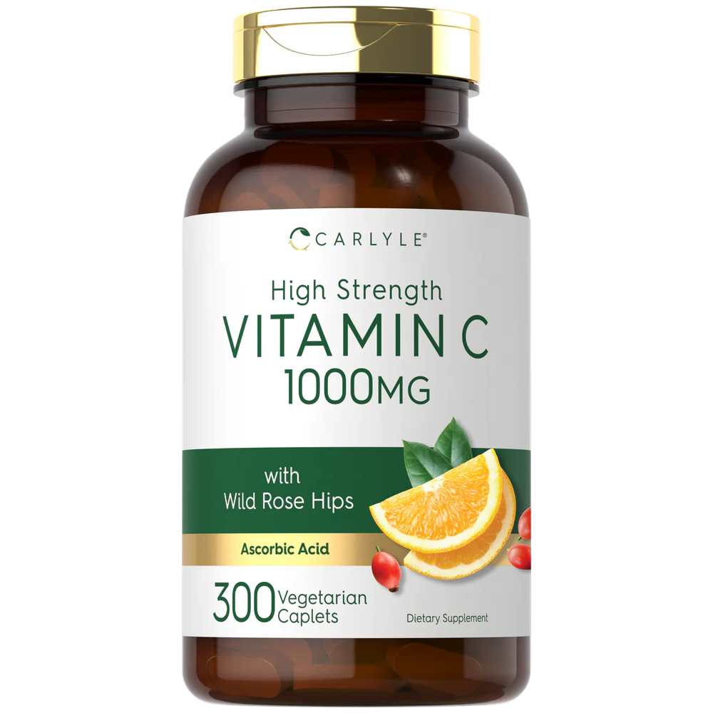 Carlyle Nutritionals Vitamin C 1000mg per serving with Rose Hips | 300 Caplets