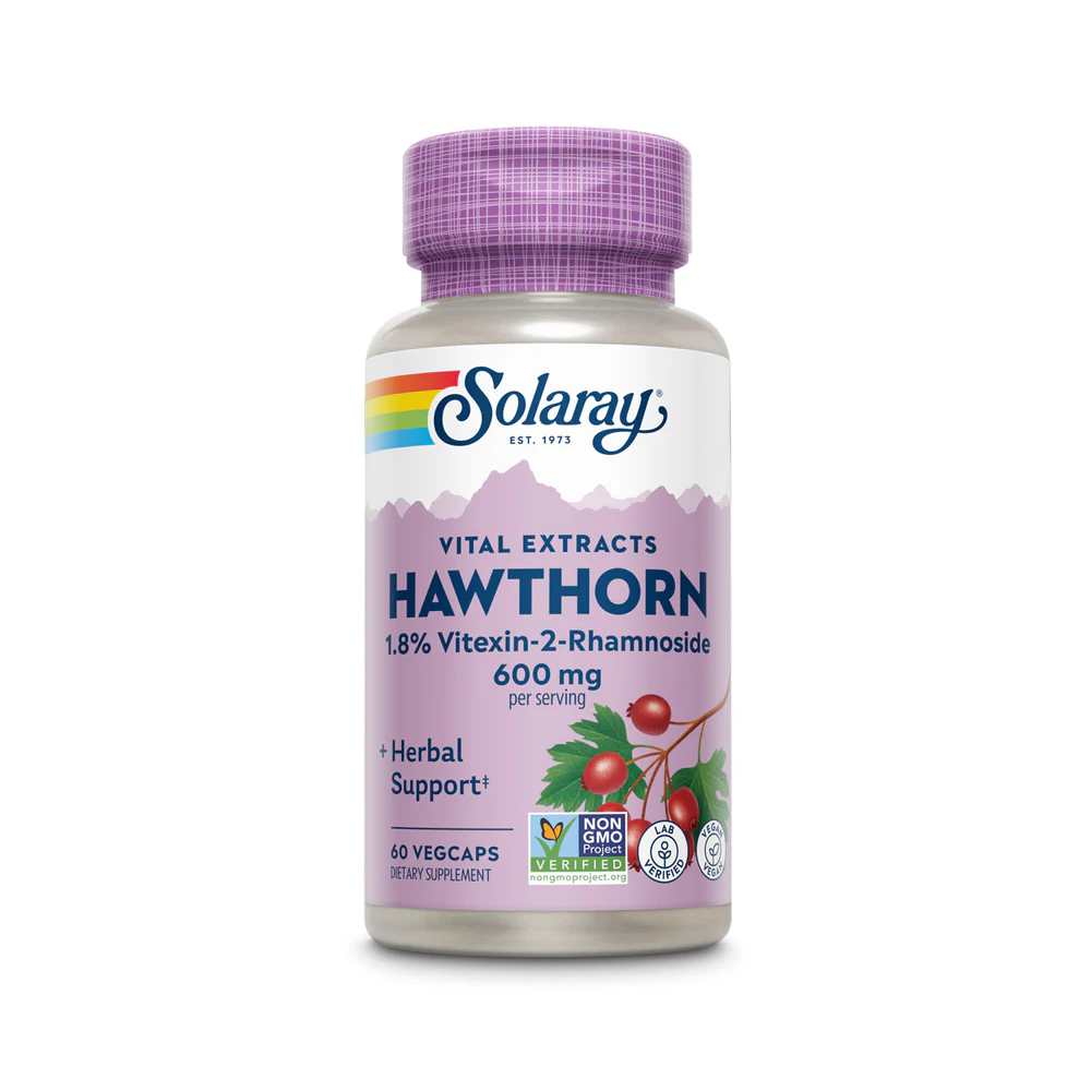 Solaray Hawthorn Aerial Ext, Two Daily 600mg 60 Caps
