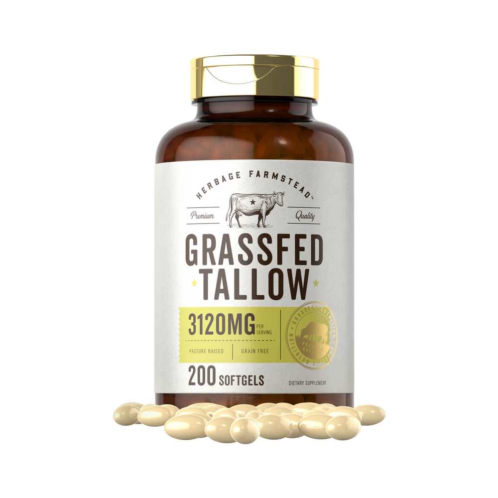Herbage Farmstead Grass Fed Tallow 3120mg per serving | 200 Softgels