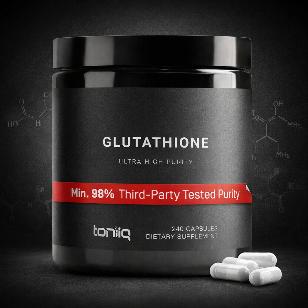 Toniiq Glutathione Ultra High Purity – 98% Pure, Third-Party Tested – 240 Capsules Dietary Supplement