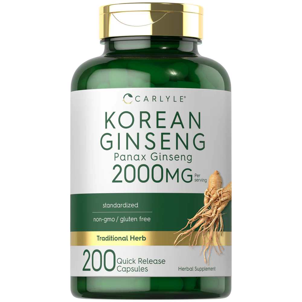 Carlyle Nutritionals Korean Ginseng Extract 2000mg per serving | 200 Capsules