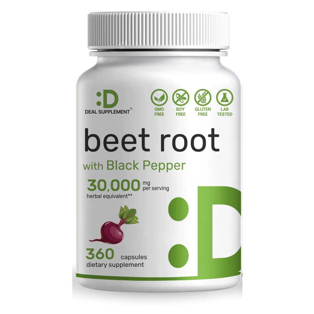 Deal Supplement Beet Root Capsules 30000mg Per Serving, 360 Counts