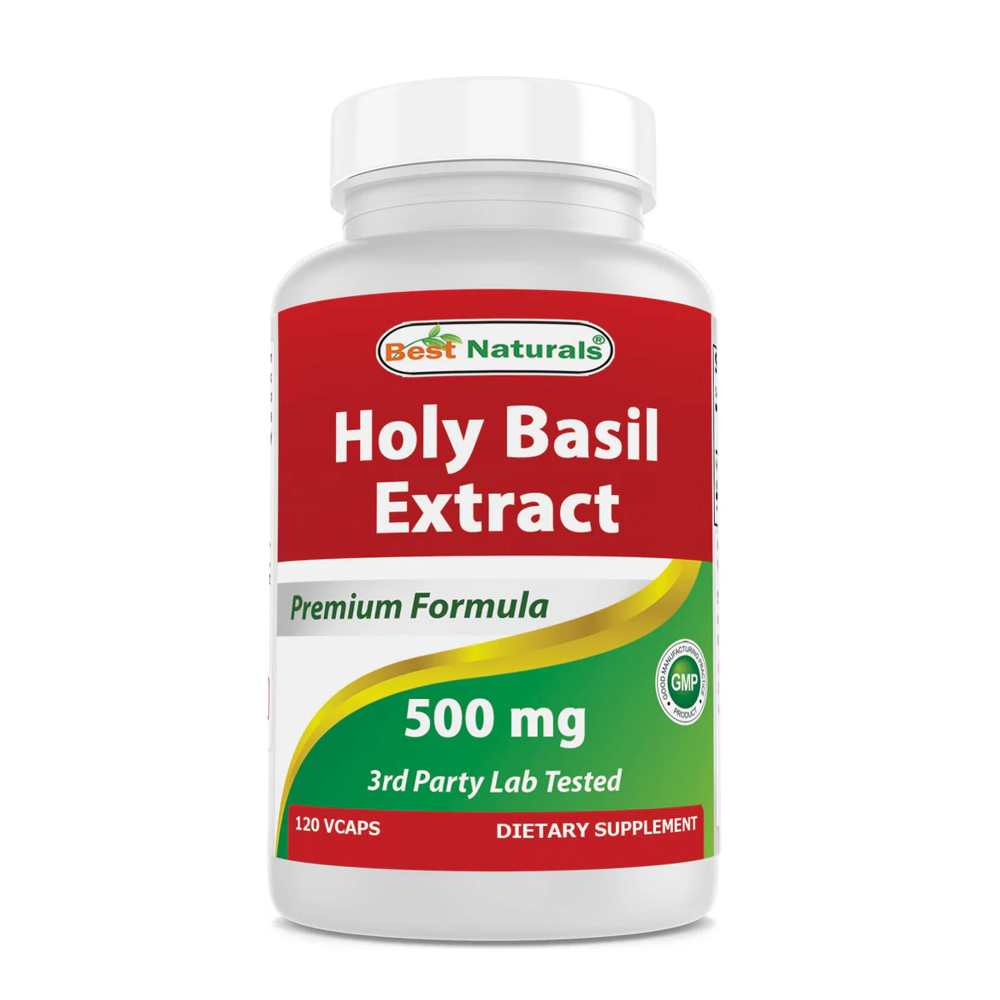 Best Naturals Holy Basil Extract 500 mg 120 Vegetarian Capsules