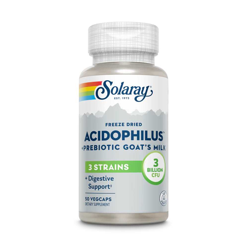 Solaray Acidophilus 3 Strain Probiotic & Prebiotic Goat's Milk 50 Caps
