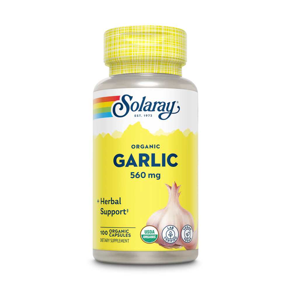 Solaray Organic Garlic Bulb 560mg 100 Caps