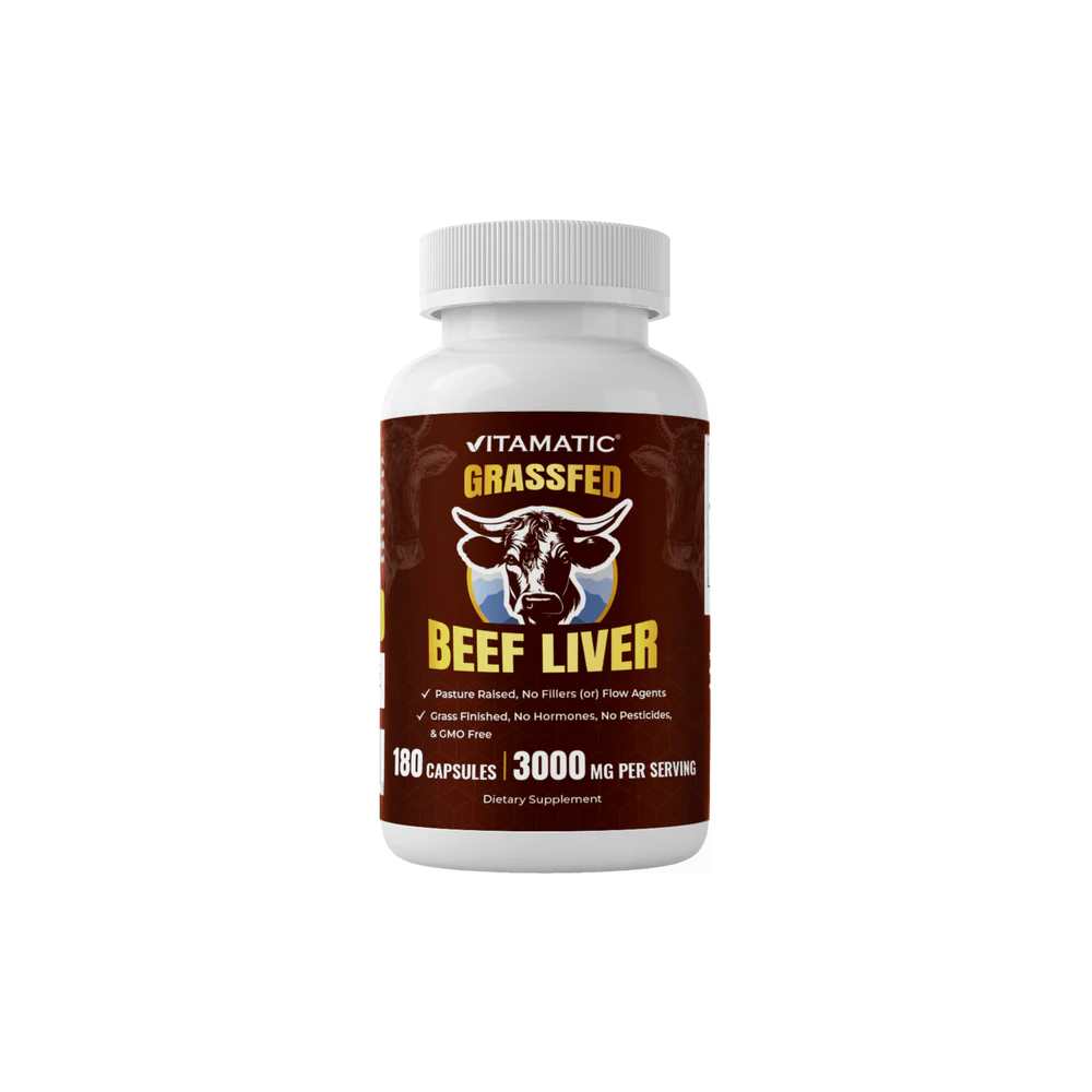 Vitamatic Grass Fed Beef Liver - 180 Capsules