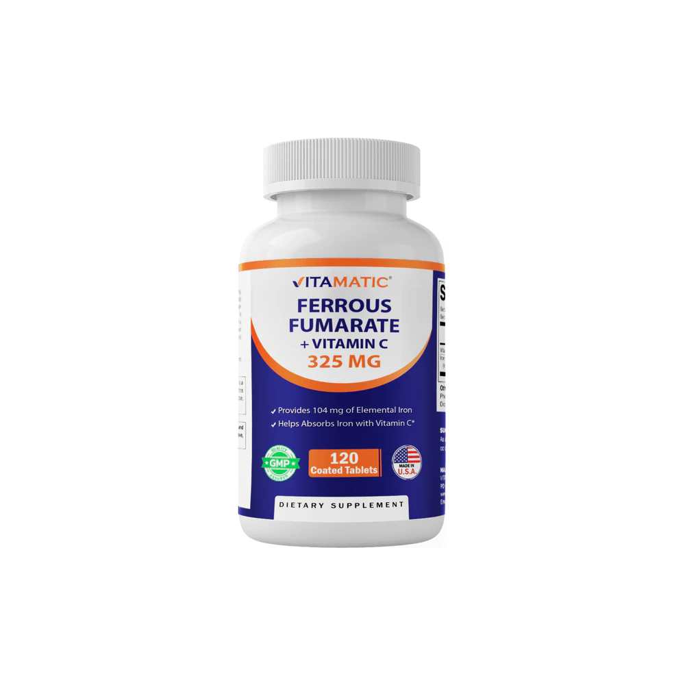 Vitamatic Ferrous Fumarate 325 mg + Vitamin C 100 mg - 120 Tablets