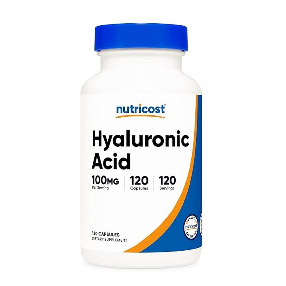 Nutricost Hyaluronic Acid 100mg per Serving – Joint, Skin & Tissue Support Dietary Supplement | 120 Capsules | 120 Servings