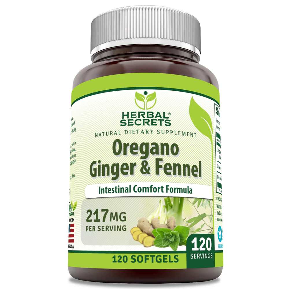 Herbal Secrets Oregano Ginger & Fennel 120 Softgels