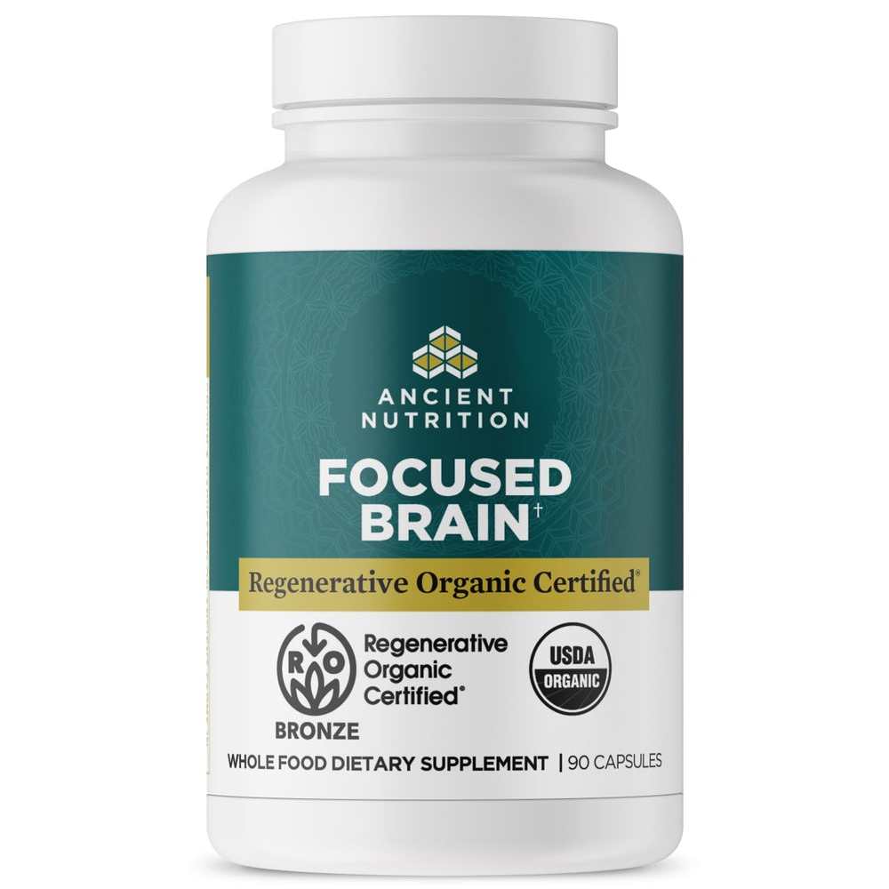 Ancient Nutrition Regenerative Organic Certified® Focused Brain 90 caps