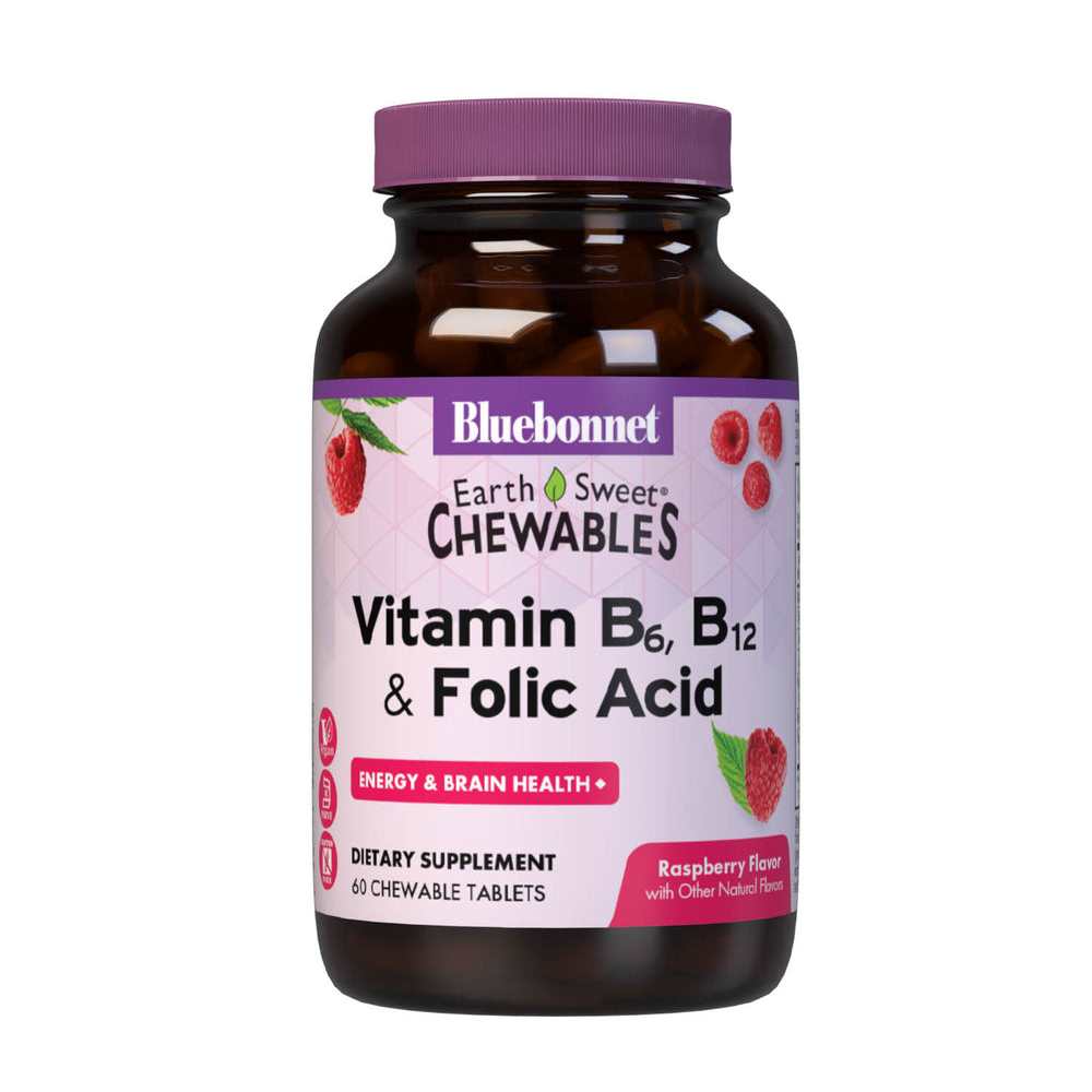 Bluebonnet Nutrition Earthsweet Chewables Vitamin B6, B12 & Folic Acid 60 Tablets