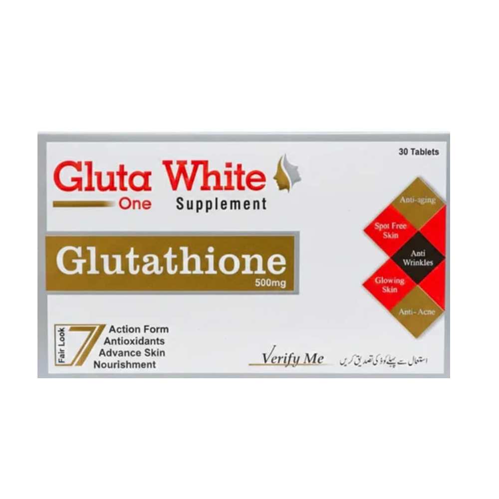 Gluta White One Skin Whitening & Anti-Aging Tabs Advanced Glutathione Formula | 17x Fairness Boost | Antioxidants for Skin Nourishment